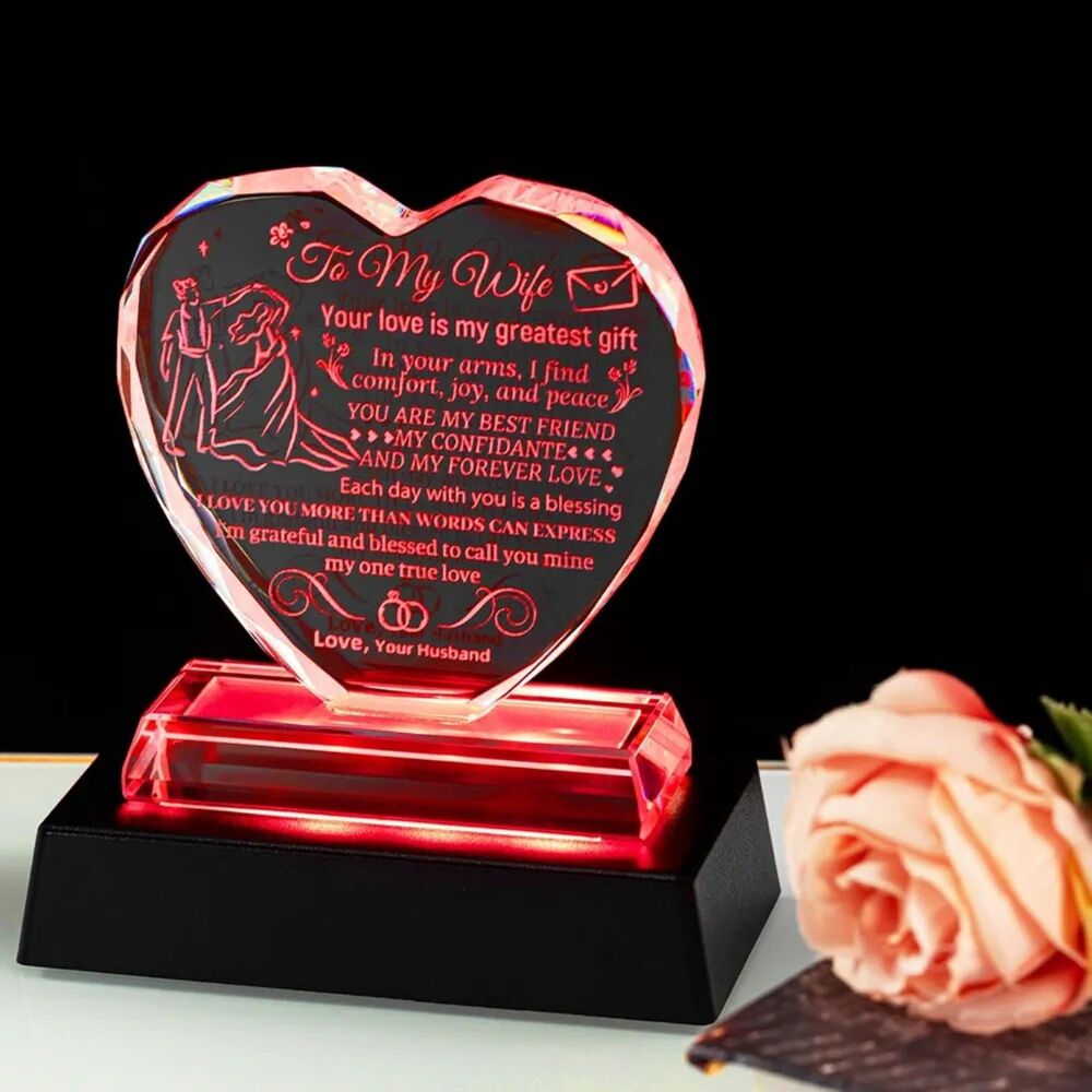 Gift For Wife from Husband. LED Heart Message NEW
